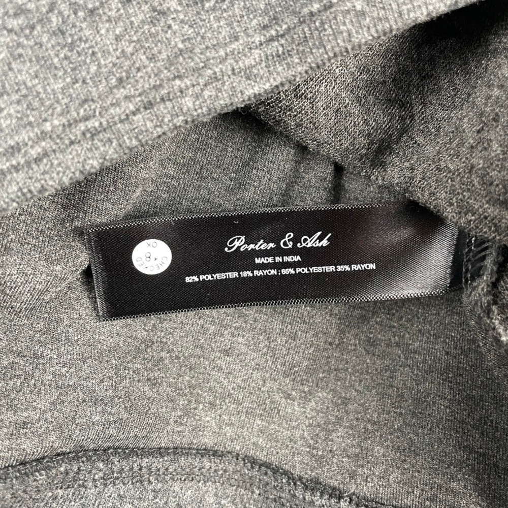 Porter & Ash Pullover Sweater Men's M Gray 2-Tone Collar Lightweight Quarter Zip - Picture 4 of 8